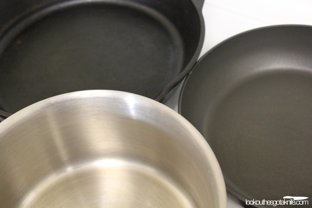 Cast Iron, Stainless Steel and Non-Stick Anodized Aluminum